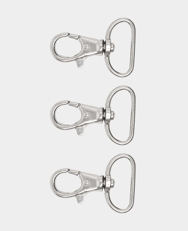 Swivel snap hook, silver, 42 x 30 mm, 3 pcs.