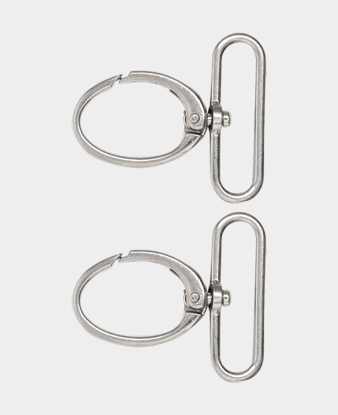 Swivel snap hook, silver, 50 x 45 mm, 2 pcs.