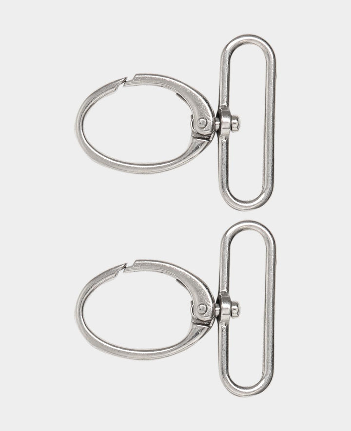 Swivel snap hook, silver, 50 x 45 mm, 2 pcs.