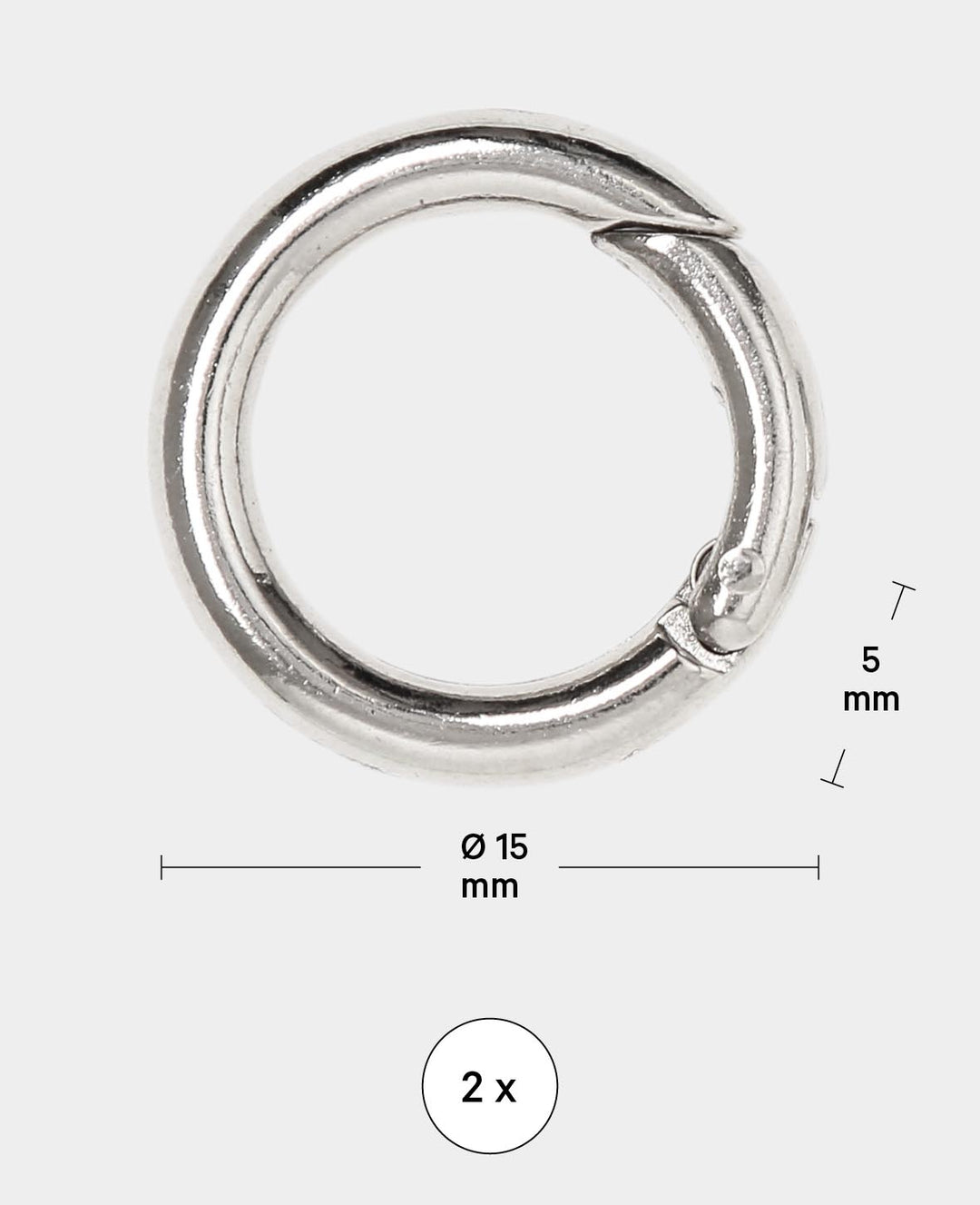 Anneaux brisés, argent, ø 37 x 5 mm, 2 pces