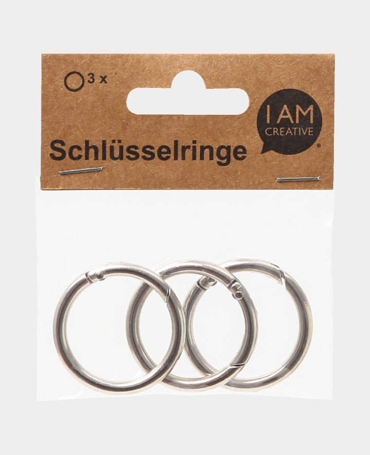 Schlüsselringe, Silber, ø 36 x 4 mm, 3 Stk.