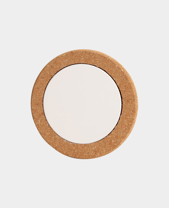 Cork Coasters, Brown &amp; White, ø 12 cm
