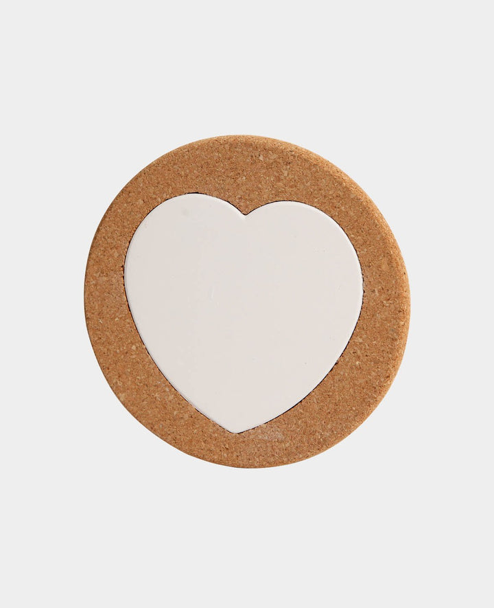 Cork Coaster Heart, ø 15 cm