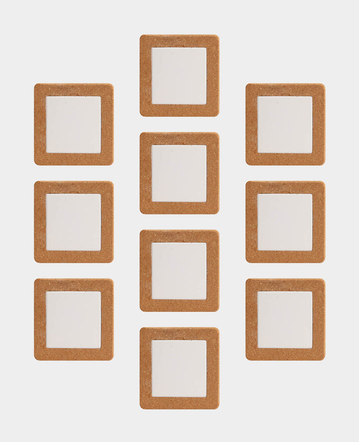 Cork Coasters, Brown &amp; White, 15 x 15 cm, 10 pcs.