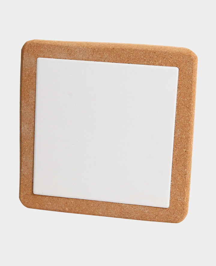 Cork coasters, brown &amp; white, ø 19 cm