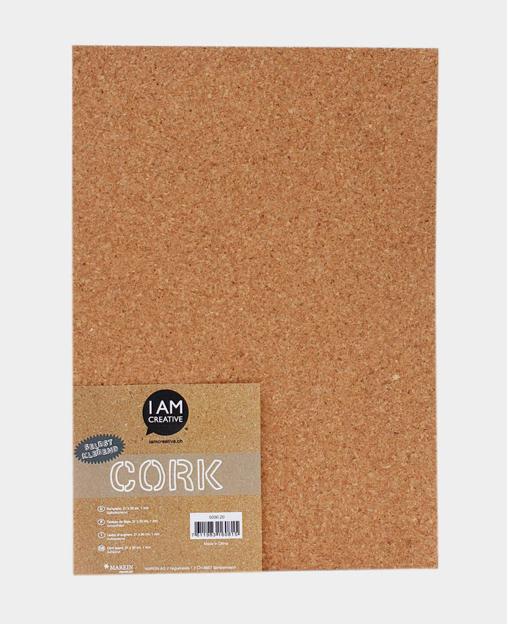 Korkplatte selbstklebend A4, Braun, 210 x 1 x 297 mm