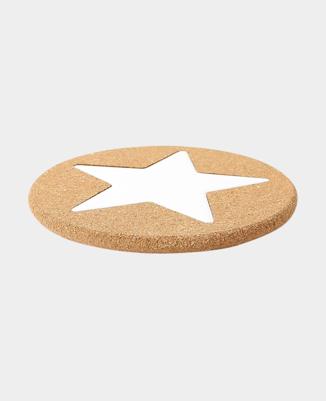 Cork Coaster Star, Brown &amp; White, ø 20 cm