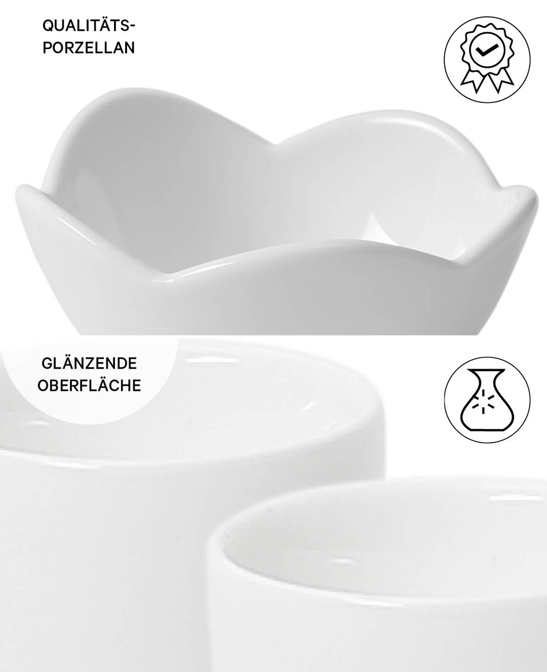 Tasse en porcelaine creuse, ø 8 x 8,5 cm