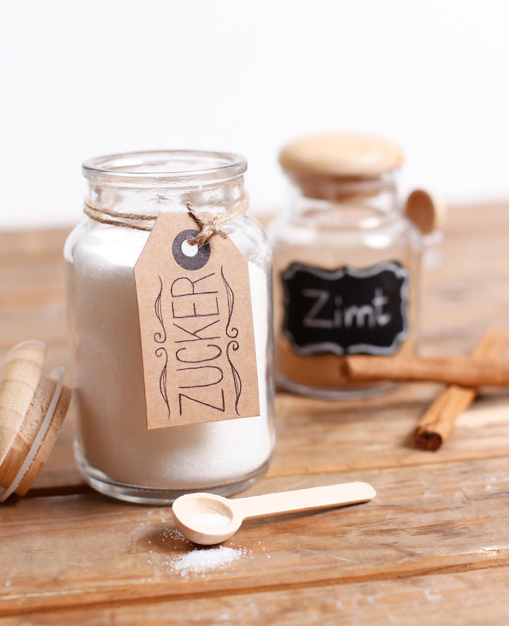 Mini bottles with cork stoppers, ø 2 x 3 cm, glass bottles, transparent, 6 pcs.