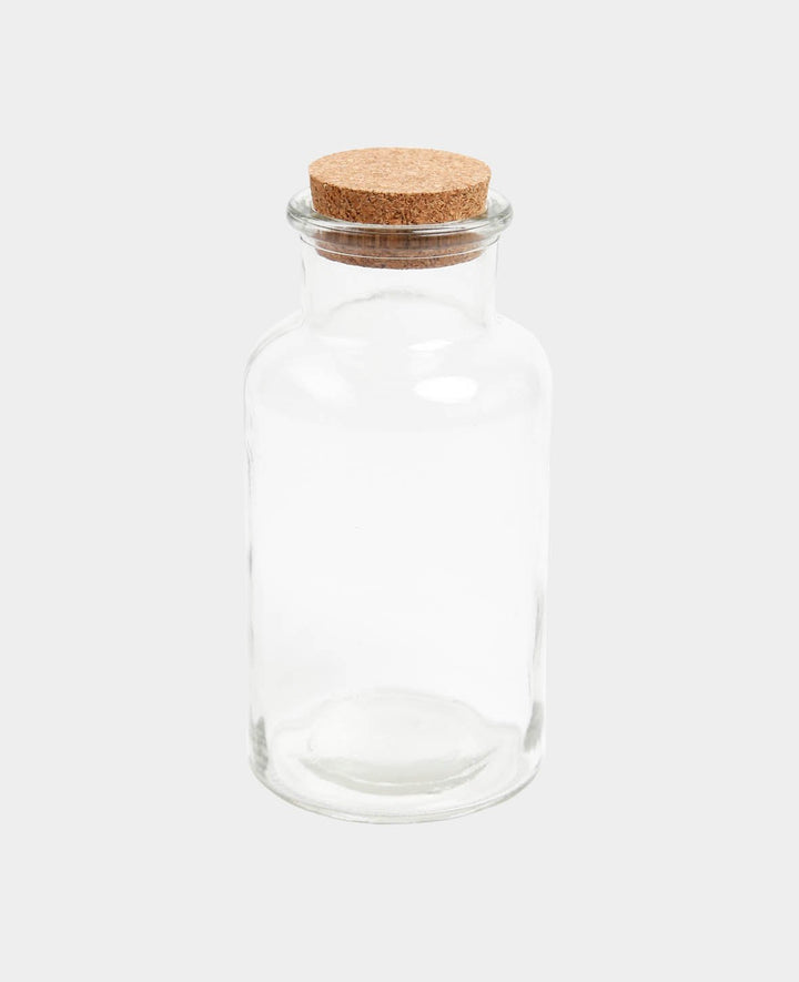 Glass with cork stopper, ø 8 x 17.5 cm, 500 ml