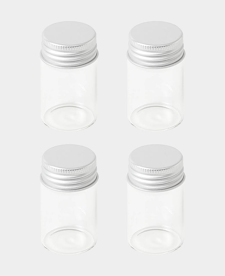 Mini Flaschen mit Aluverschluss, ø 2.9 x 5 cm, Transparent, 4 Stk.