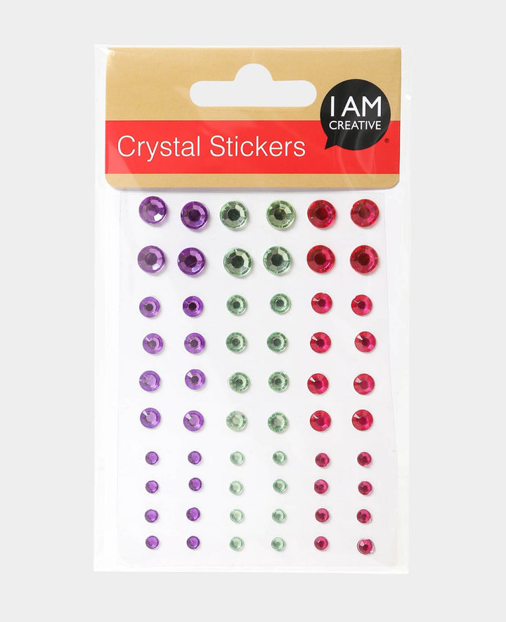 Crystal Sticker Set II Colorful, approx. ø 4-8 mm, 60 pcs.