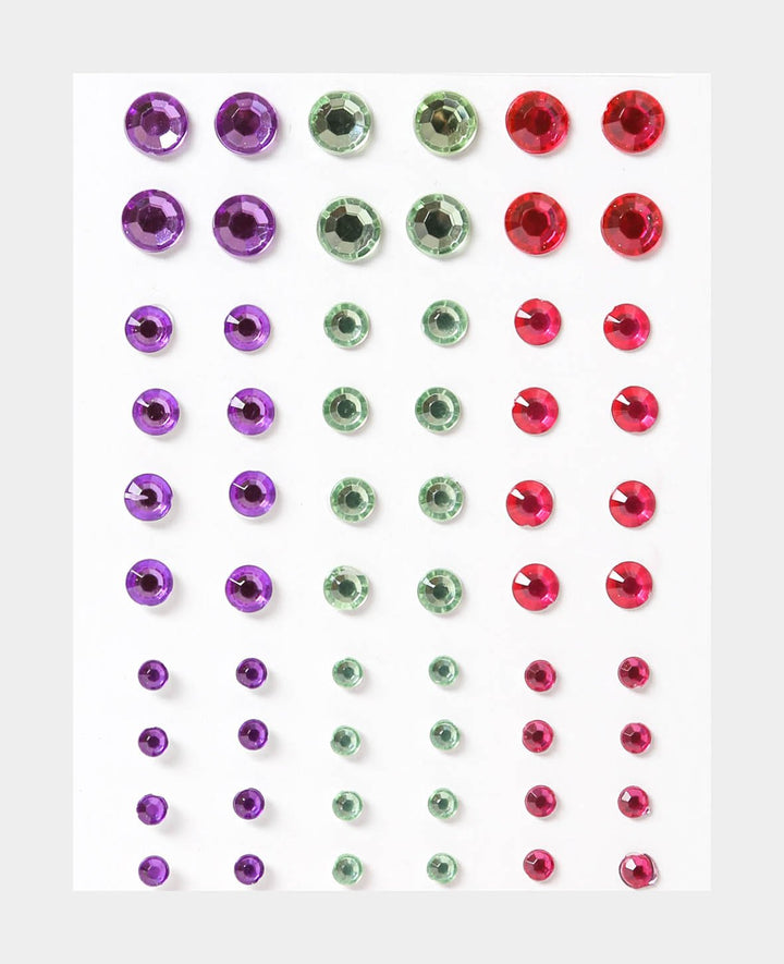 Crystal Sticker Set II Colorful, approx. ø 4-8 mm, 60 pcs.