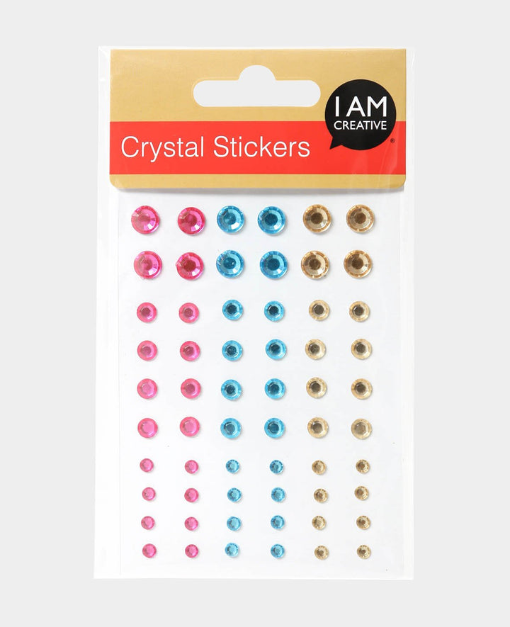 Crystal Sticker Set III Colorful, approx. ø 4-8 mm, 60 pcs.