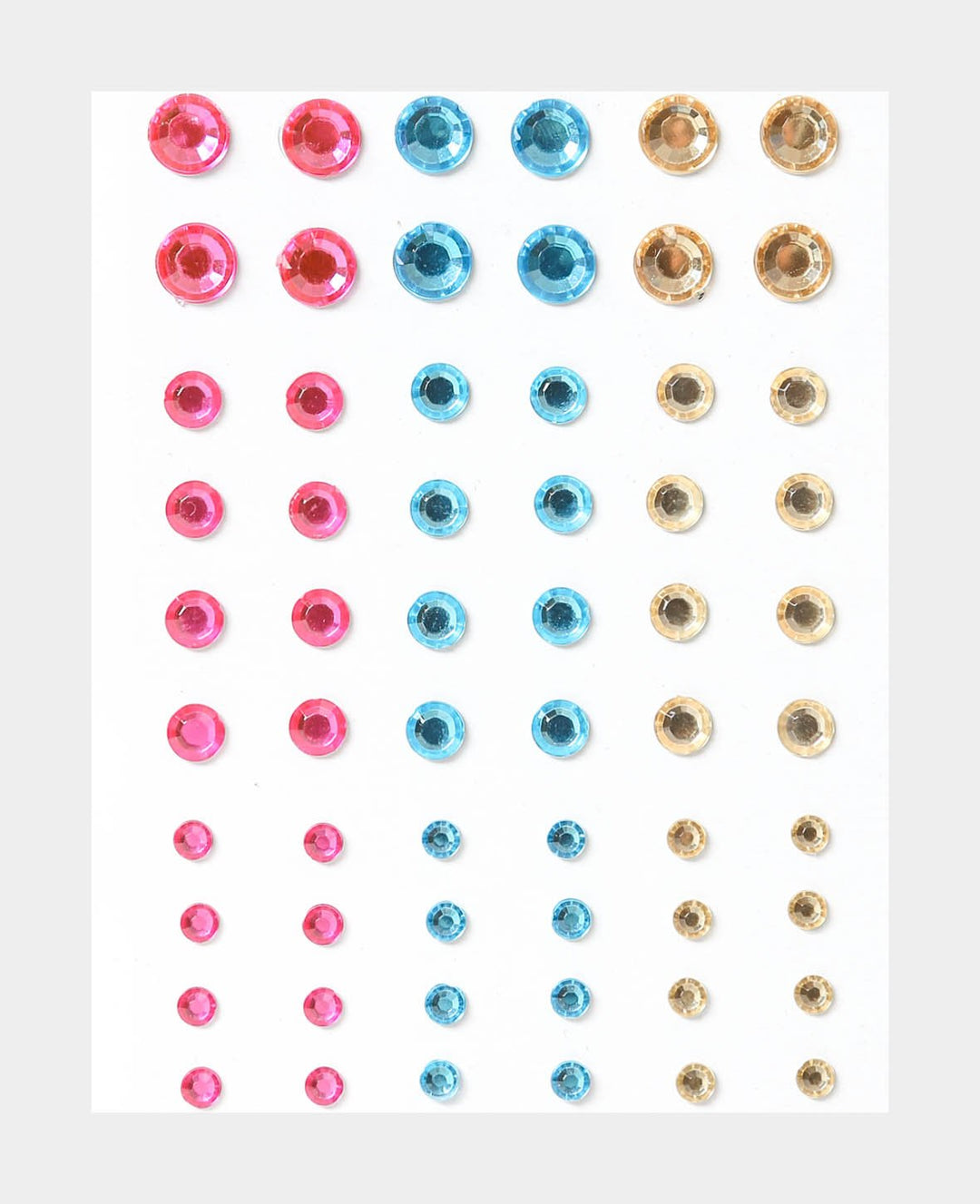 Crystal Sticker Set III Colorful, approx. ø 4-8 mm, 60 pcs.