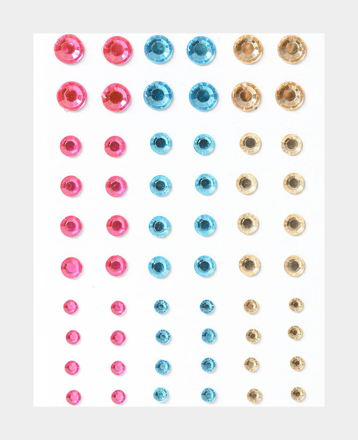 Crystal Sticker Set III Colorful, approx. ø 4-8 mm, 60 pcs.