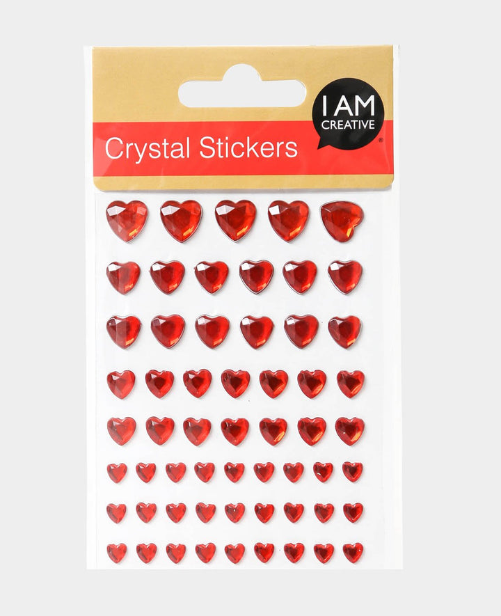 Stickers de cristal, set IV, rouge, env. ø 6-12 mm, 58 pces