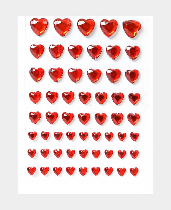 Stickers de cristal, set IV, rouge, env. ø 6-12 mm, 58 pces