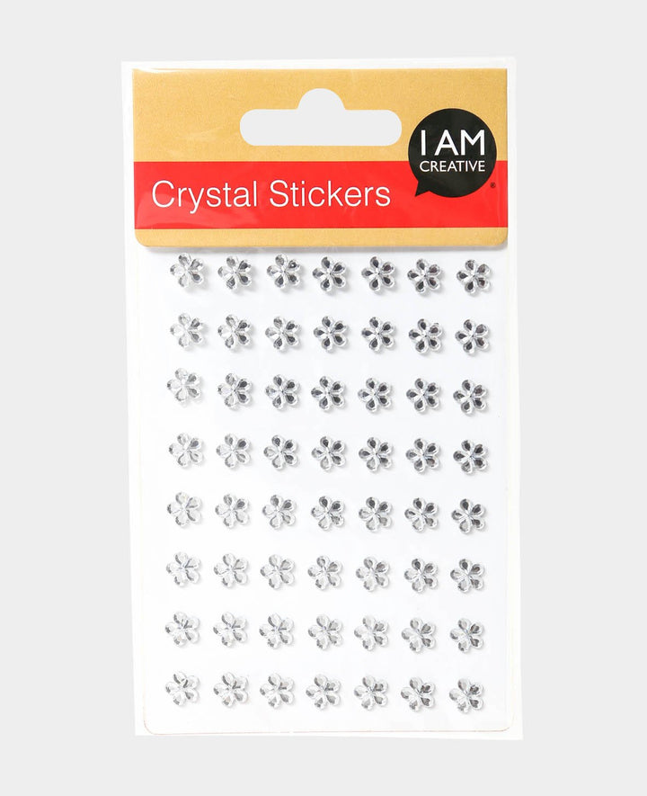 Crystal Sticker Set VII, silver, approx. Ø 8 mm, 56 pcs.