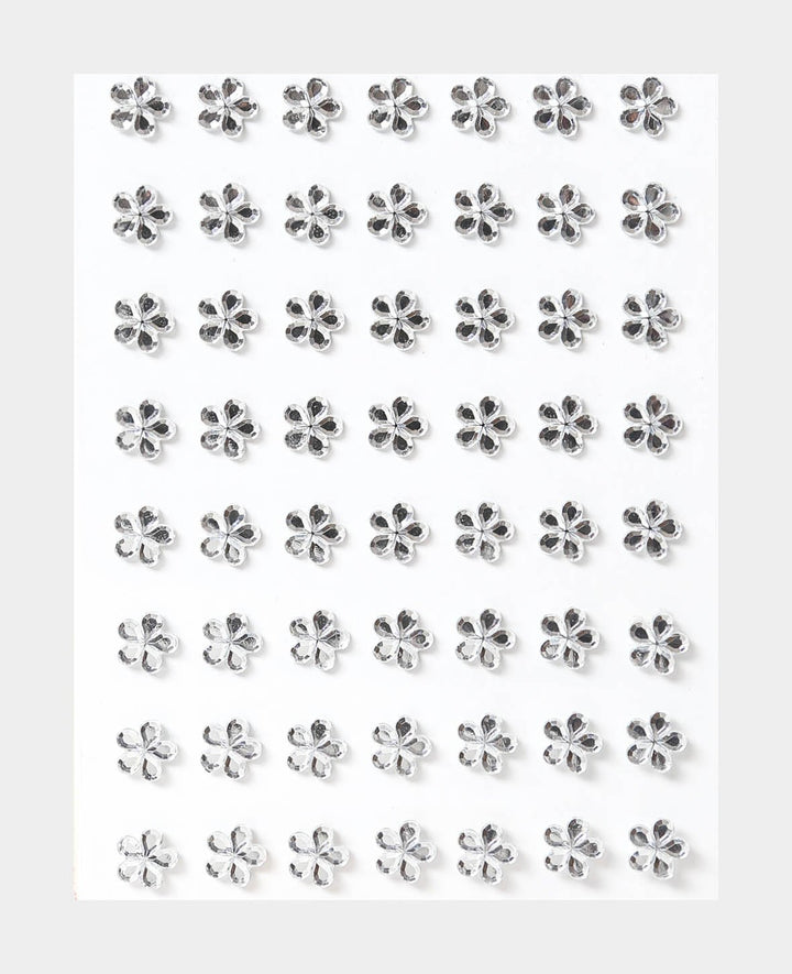 Crystal Sticker Set VII, silver, approx. Ø 8 mm, 56 pcs.