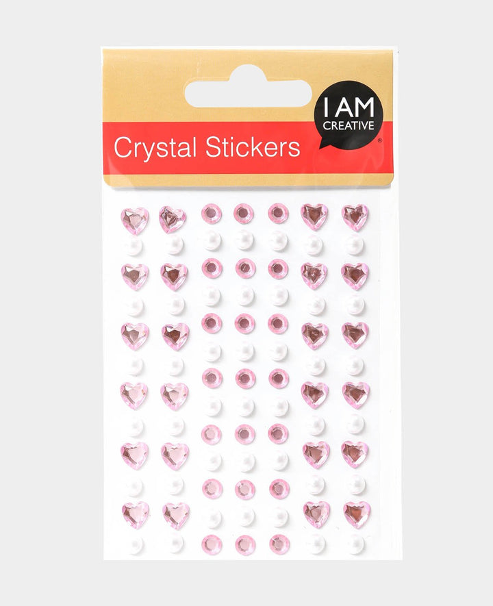 Crystal Sticker Set X, Rosa &amp; Perlmutt, ca. ø 6-8 mm, 84 Stk.