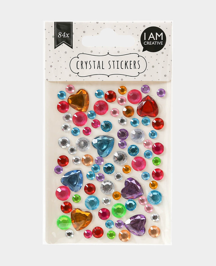 Points autocollants en cristal, colorés, env. ø 6-15 mm, 30 pcs.