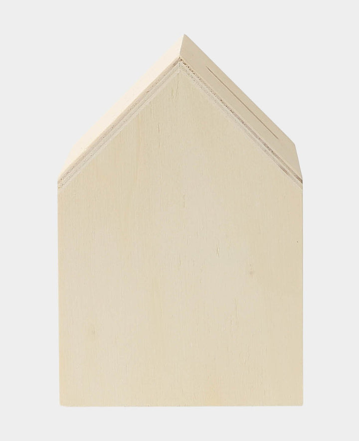 Piggy bank house, natural, 8.5 x 9 x 13 cm