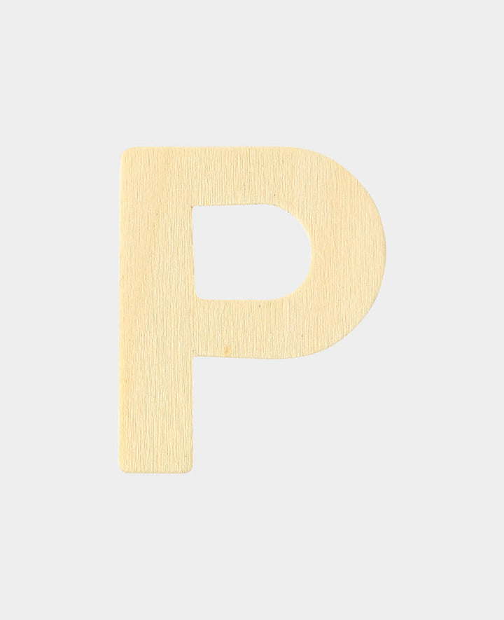Lettre en bois P, 3.3 x 0.3 x 4 cm, marron, 1 pièce
