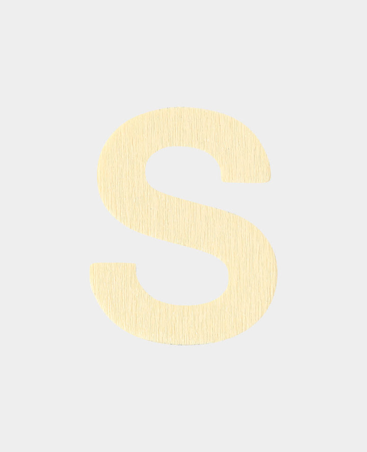 Lettre en bois S, 3,2 x 0,3 x 4 cm, marron, 1 pièce