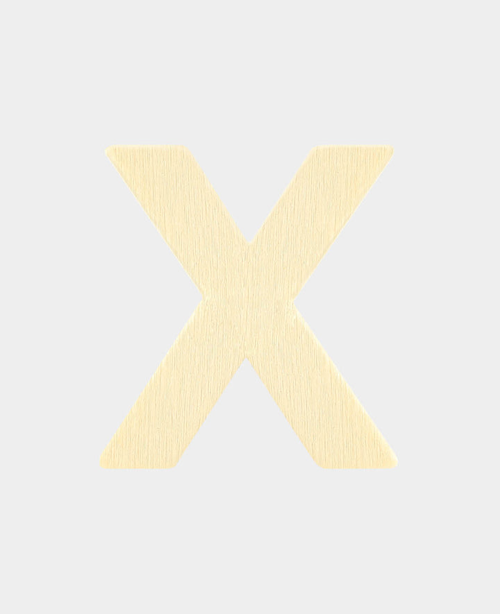 Lettre en bois X, 3,7 x 0,3 x 4 cm, marron, 1 pièce