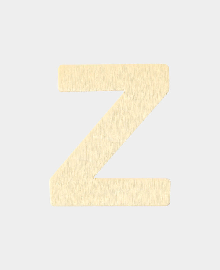 Lettre en bois Z, 3.4 x 0.3 x 4 cm, Marron, 1 pc.