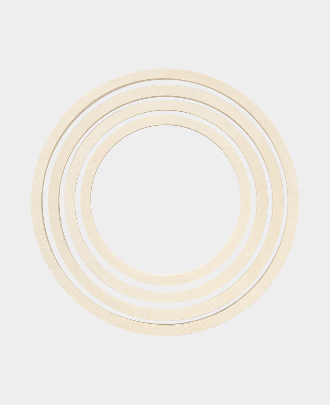 Holzringset, Set mit vier verschiedenen Hozreifen aus unbehandeltem Holz, Natur, 4 Stk., ø 16, 19, 22, 25 x 1 cm, 4 Ringe