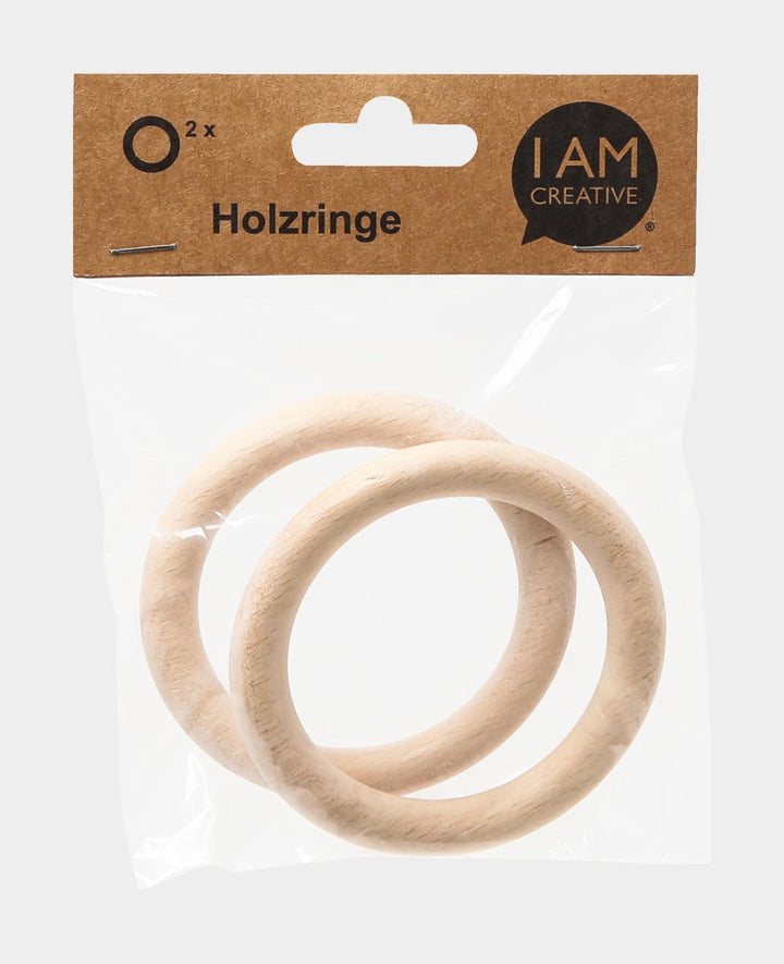 Lot de 2 anneaux en bois naturel non traité, ø 85 x 10 mm
