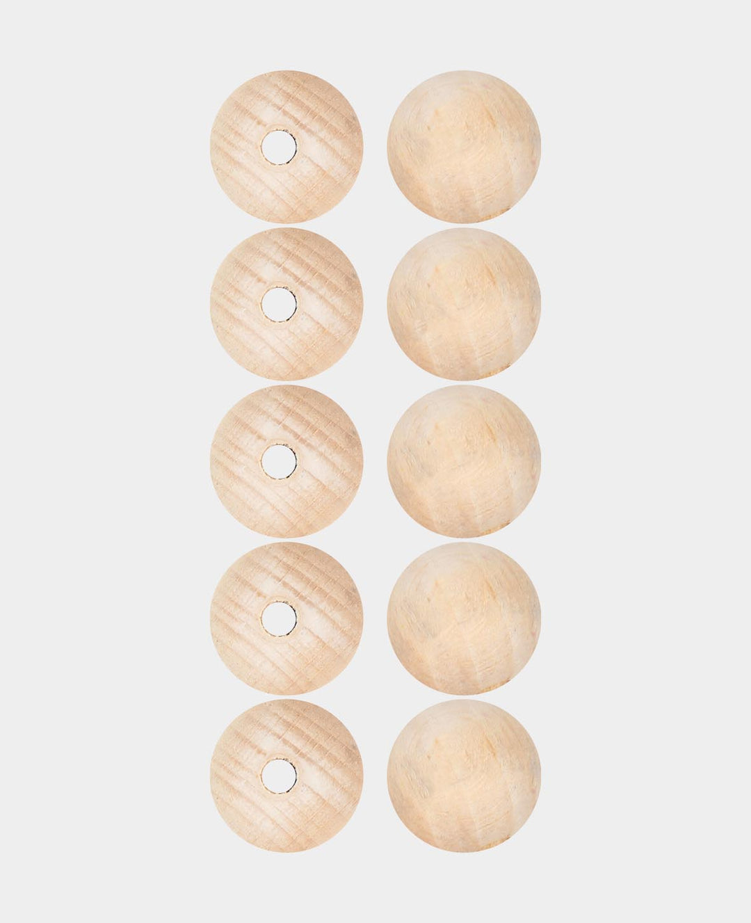 Raw wooden balls, wooden beads made of untreated wood, natural, ø 20 mm, 10 pcs.