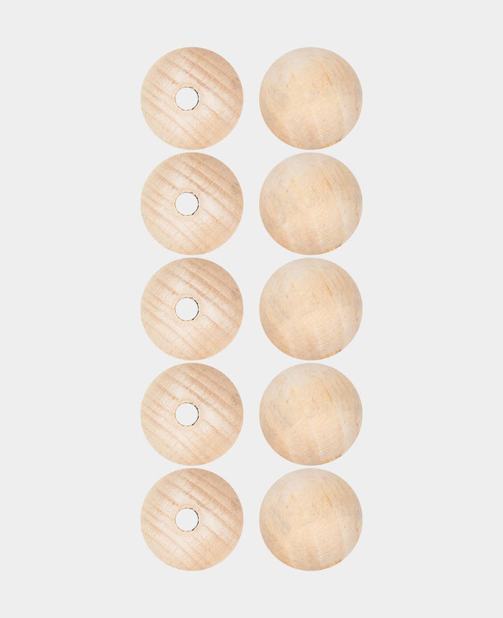 Raw wooden balls, wooden beads made of untreated wood, natural, ø 20 mm, 10 pcs.