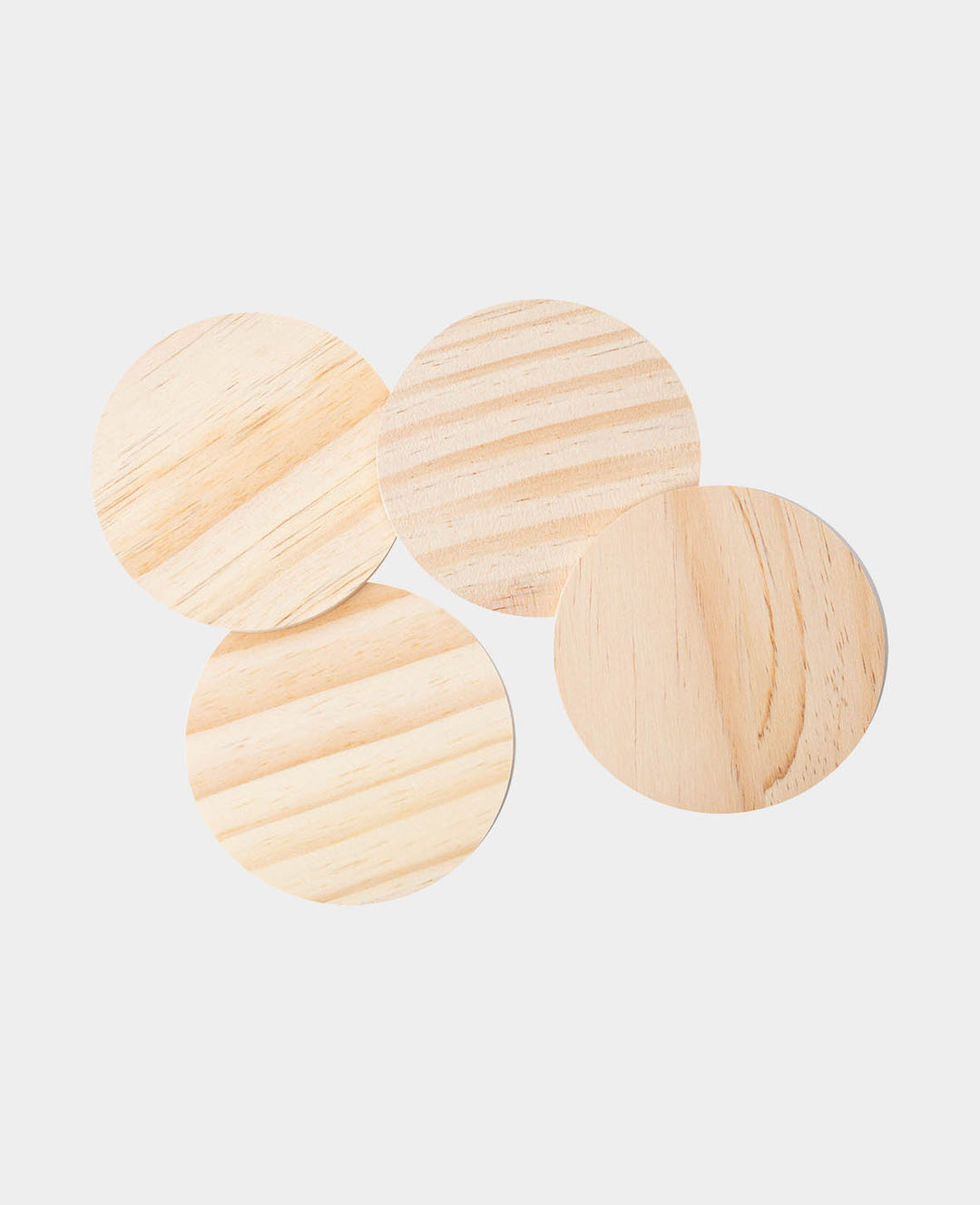 Holzscheiben rund, Braun, ca. ø 10 x 0.5 cm, 4 Stk.
