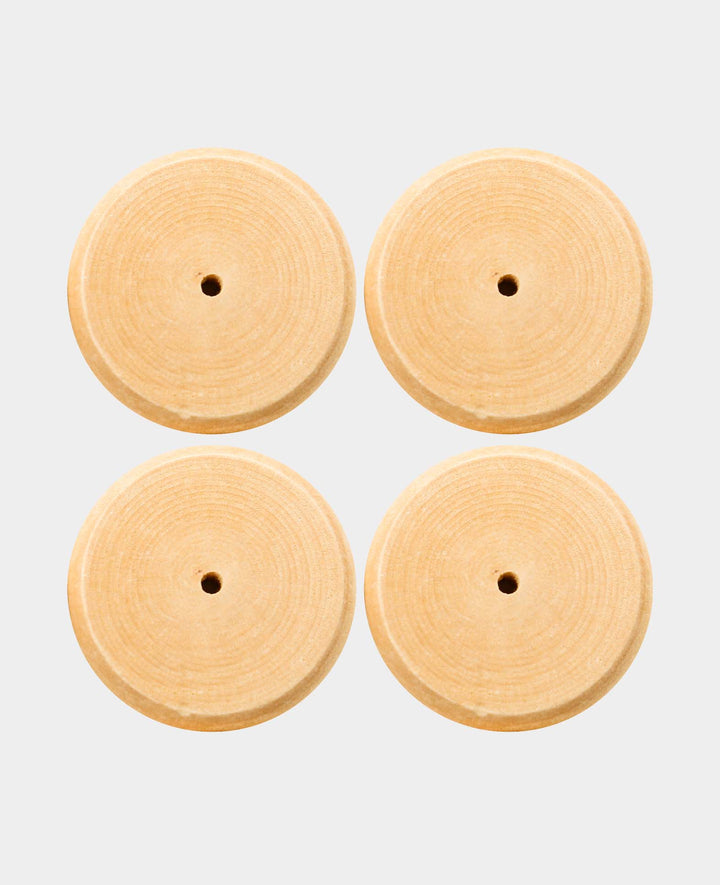 Roues en bois, ø 40 x 10 mm, marron, 4 pcs.