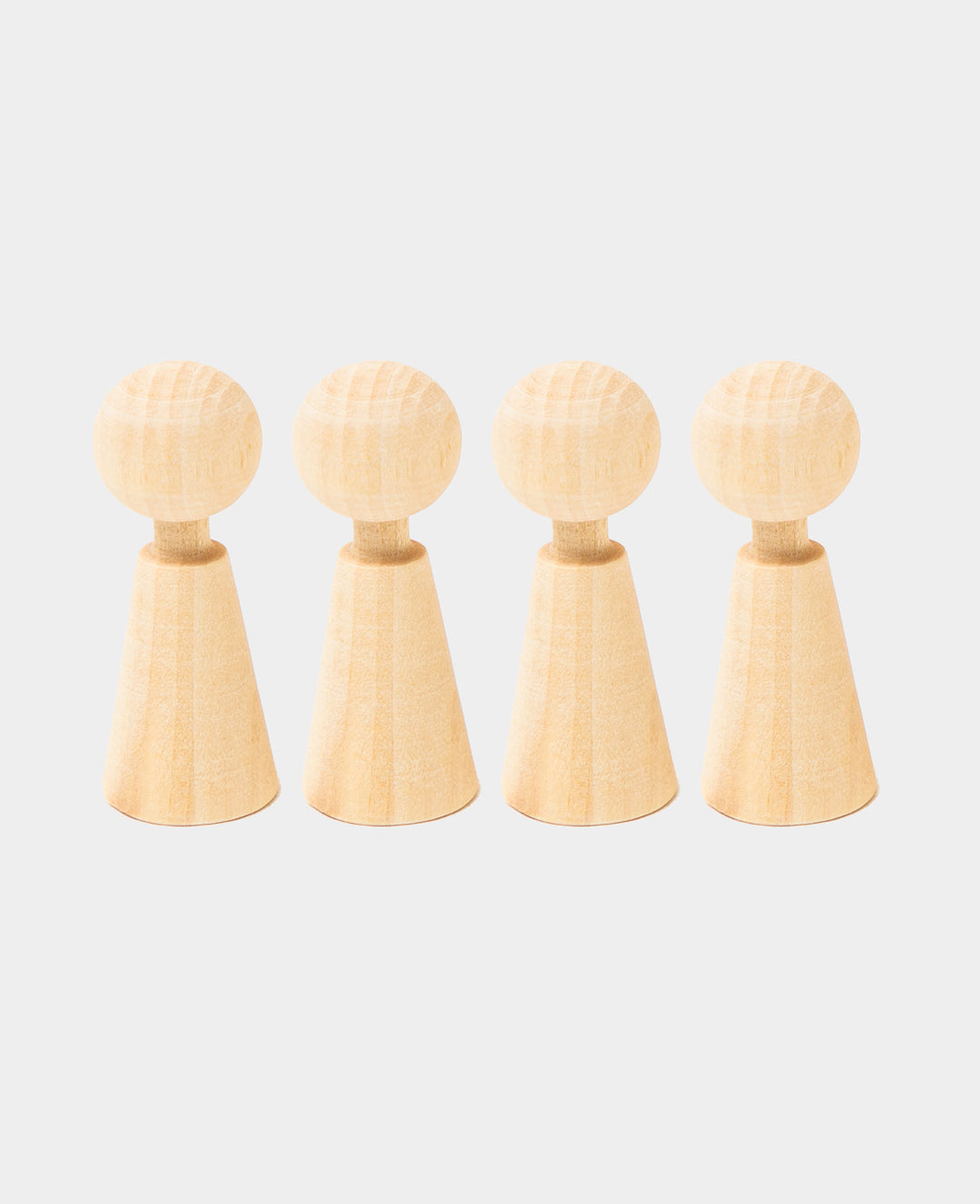 Pions coniques, bois de bouleau non traité, ø 22 x 60 mm, marron, 4 pièces