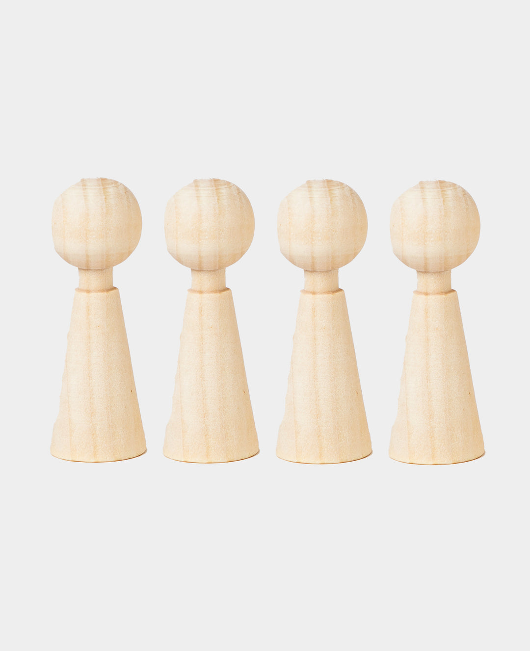 Pions coniques, bois de bouleau non traité, ø 15 x 37 mm, marron, 4 pcs.