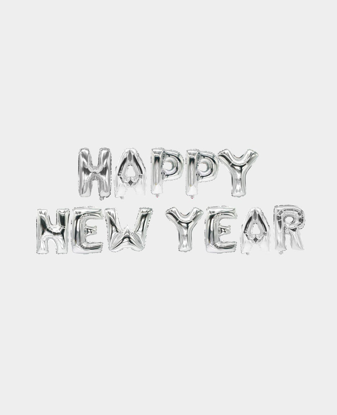 Let’s Celebrate, 12 silver letter foil balloons HAPPY NEW YEAR, 35 cm incl. 2 inflation straws