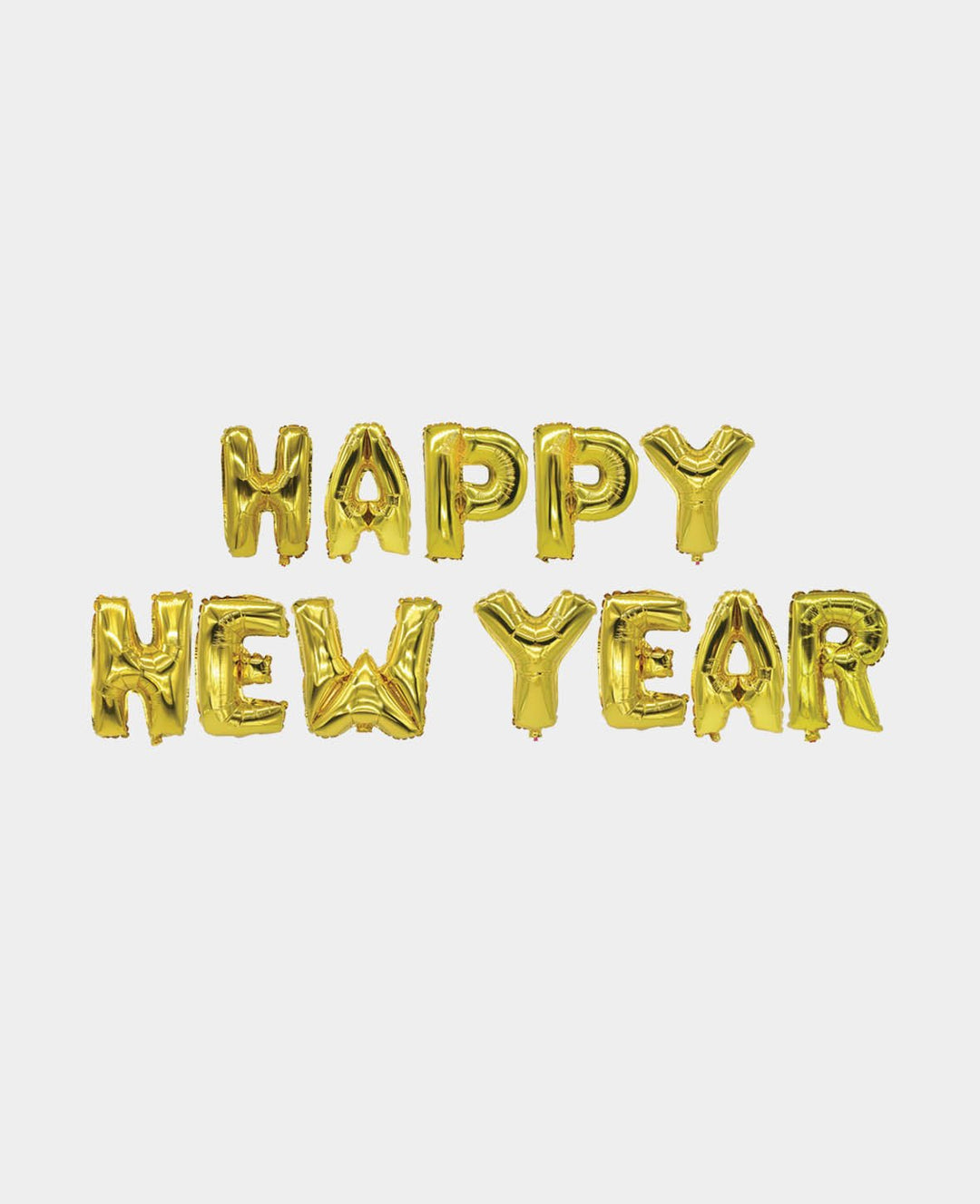 Let’s Celebrate, 12 goldene Buchstaben-Folienballone HAPPY NEW YEAR, 35 cm inkl. 2 Aufblashalmen