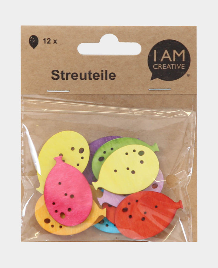 Pièces à parsemer Ballons, multicolore, env. 4 cm, 12 pces.