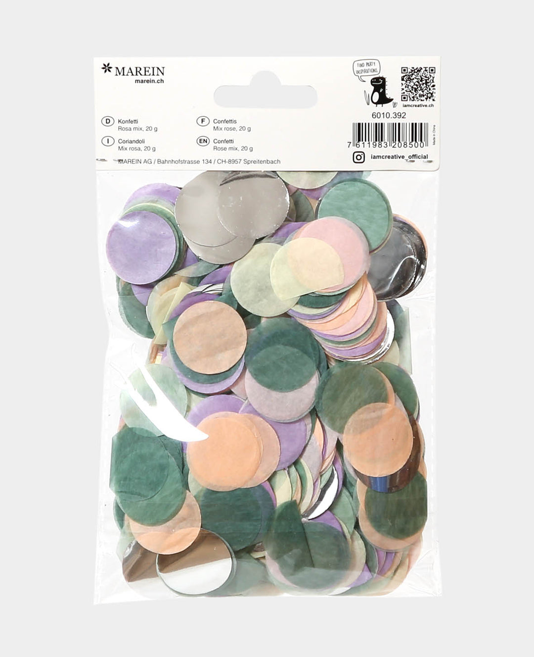 Konfetti rosa mix, 20 g