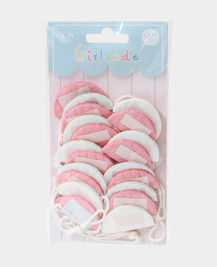 Guirlande de boules en papier, Fille, Chaîne décorative avec boules alvéolées, Rose