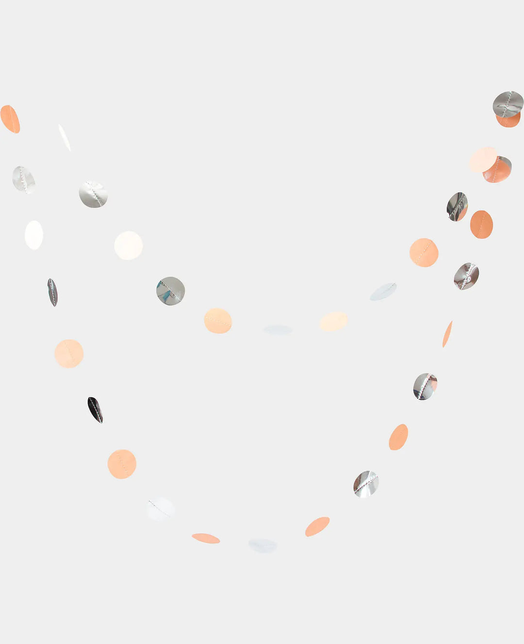 Guirlande de pois à suspendre pour une décoration de pièce festive, saumon/argent, 3 m