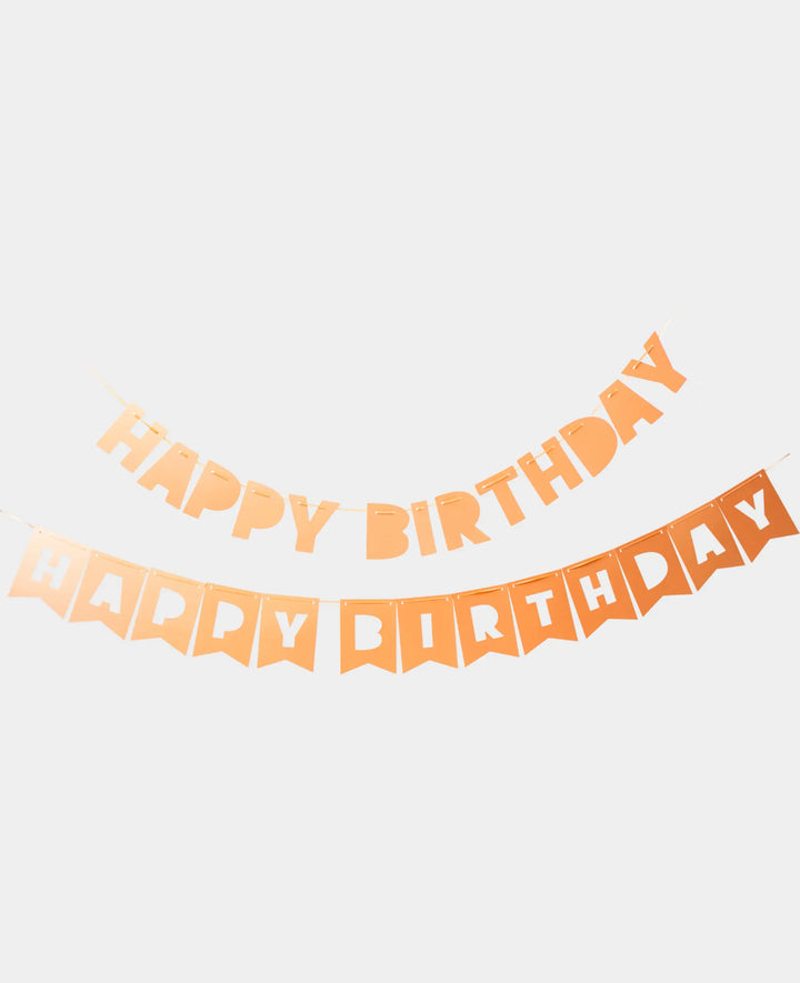 Guirlande de fanions « Happy Birthday » à suspendre, couleur saumon, 230 cm, 2 pièces