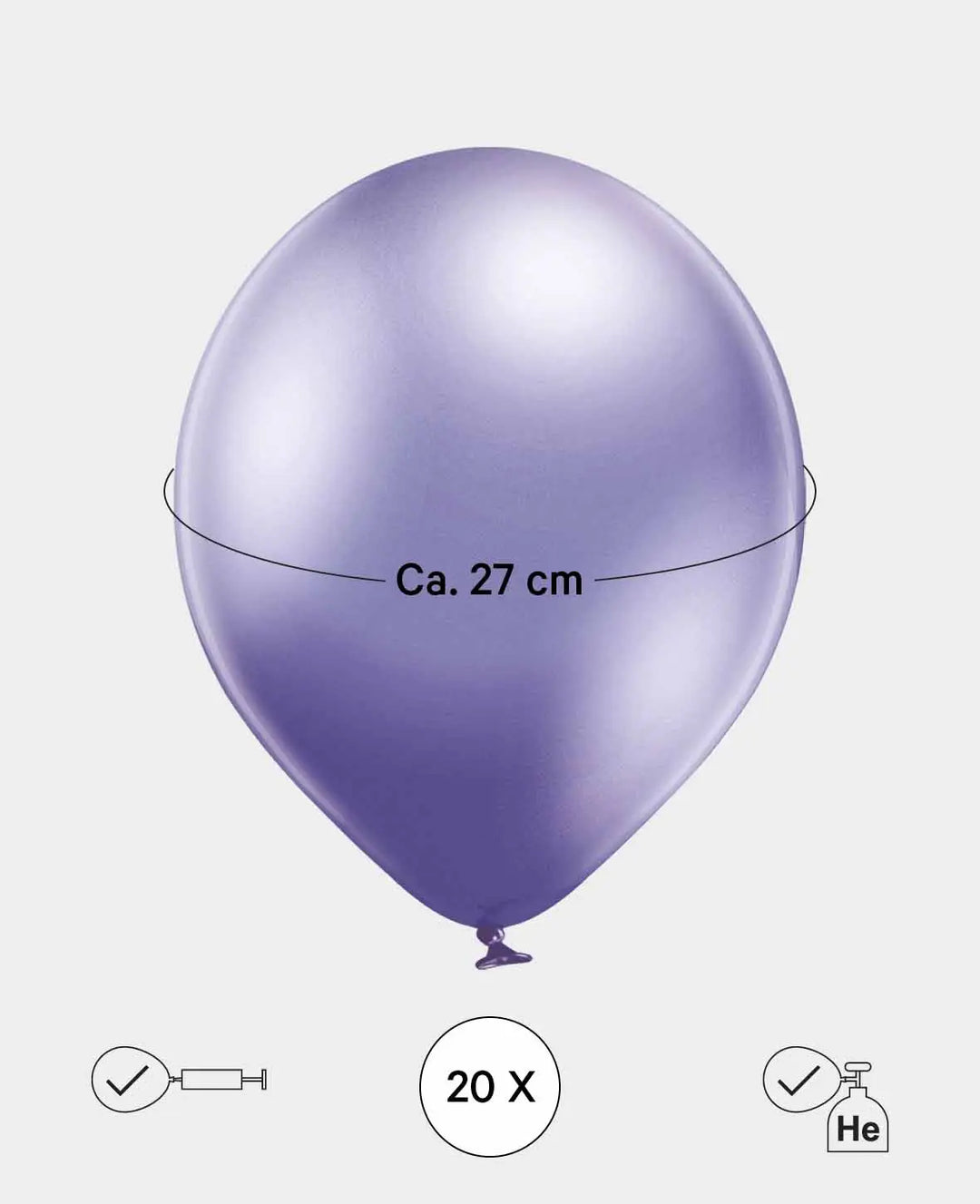 Let’s Celebrate, Luftballons metallic, ca. 27 cm, Lavendel, 20 Stk.