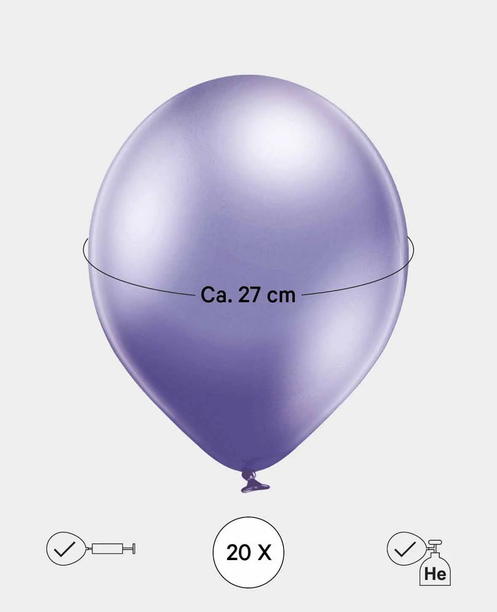 Let’s Celebrate, Luftballons metallic, ca. 27 cm, Lavendel, 20 Stk.