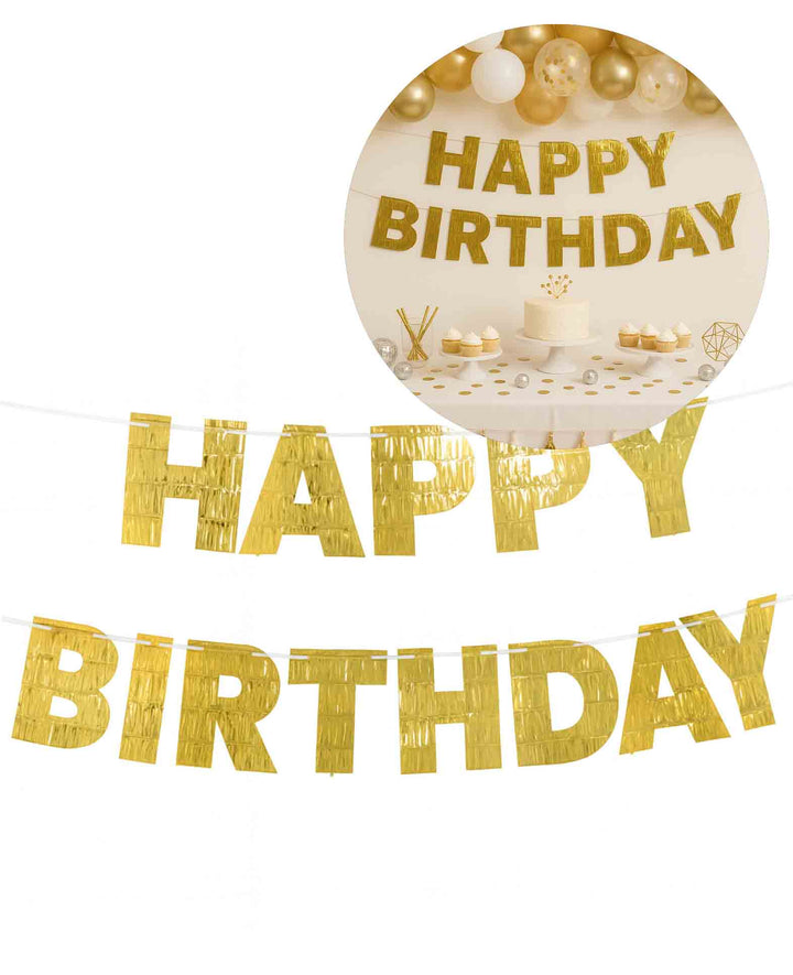 Happy Birthday Banner, Gold