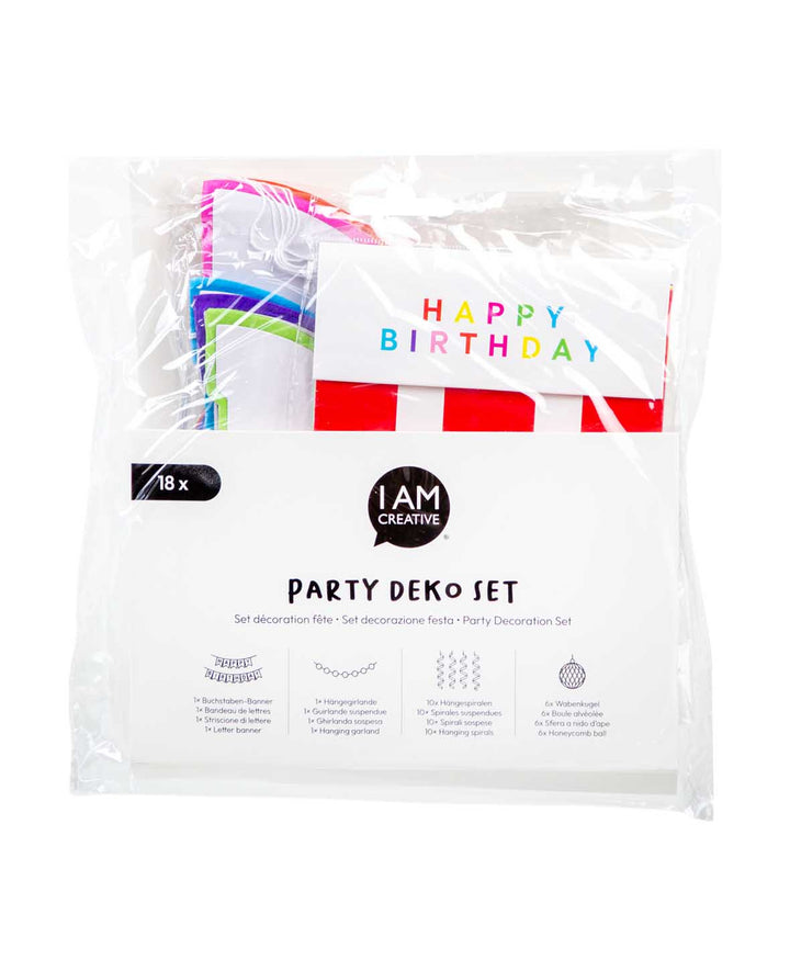 Party Set, Happy Birthday, colorful, 18 pcs.